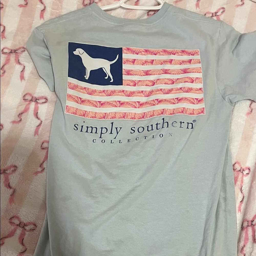 Simply Southern Light Blue Flag Graphic Tee